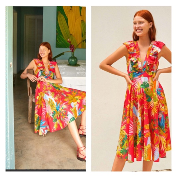 FARM Rio Dresses & Skirts - Farm Rio Tropical Jungle Midi size XL